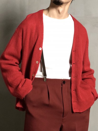 1960-70's Vintage Knit Cardigan RED