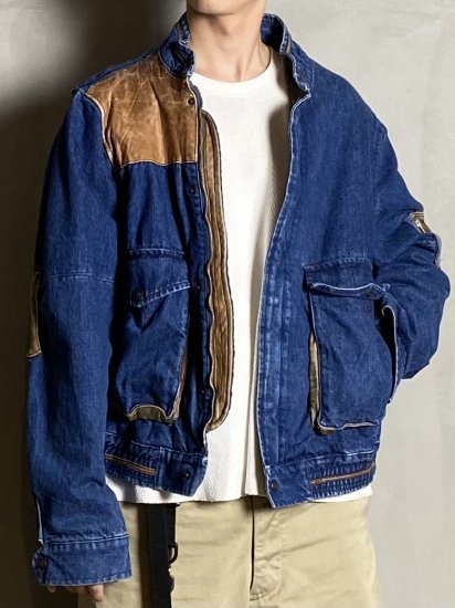 1990's French Anonymous Vintage Switched Denim Jacket 
