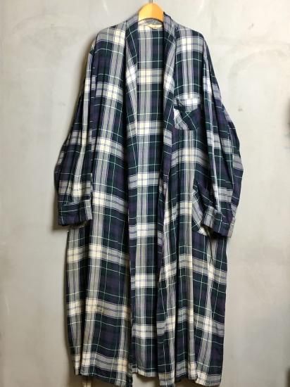 1950's RayonCotton Gordon Dress Tartan Vintage Gown Coat