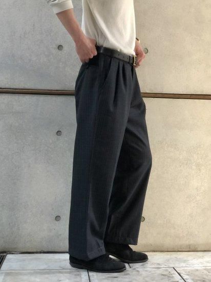 1980's Europe Vintage 2tucks Check Trourers
size w83 (33inch)