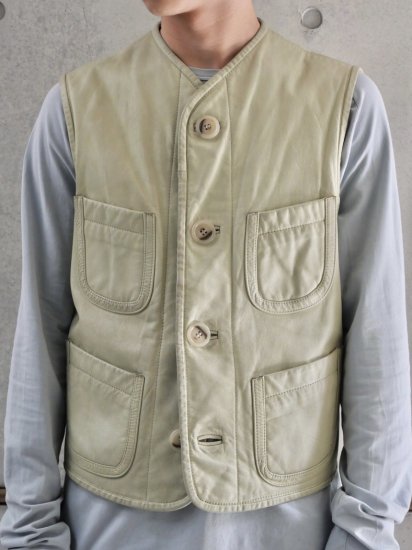 1980-90's Paul Smith
4pockets Leather Vest, IVORY Color