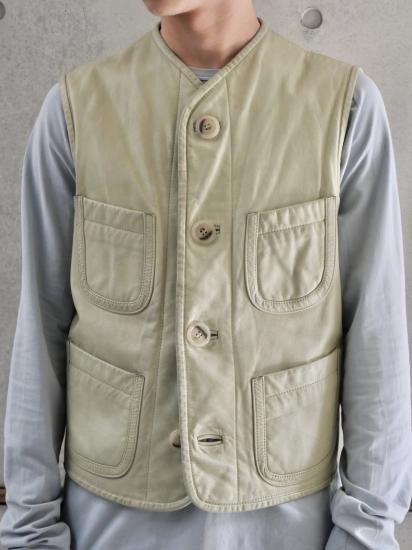 1980-90's Paul Smith
4pockets Leather Vest, IVORY Color