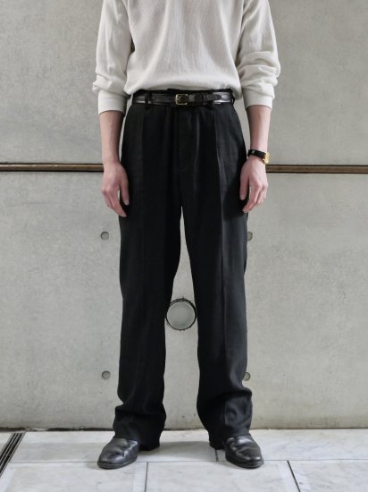 1990's Vintage agns b
Black RayonLinen Tapered Trousers
