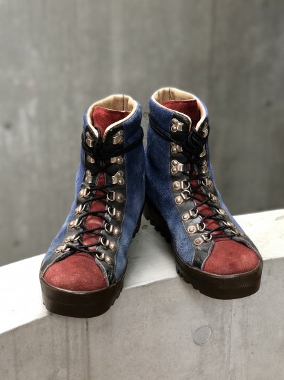 1980's Italian Vintage Trekking Crazy Color Suede Boots