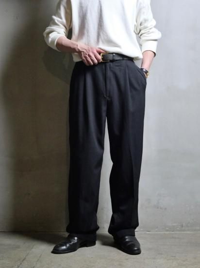 1990-00's BrooksBrothers
Worsted Wool Gabardine Trousers BLACK