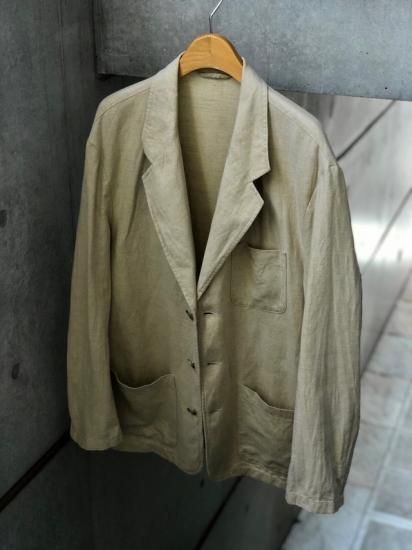 1980's French Vintage Newman 60%Linen×40%Cotton Summer Tailored 