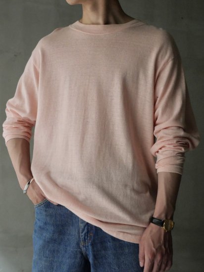 1990's Vintage OUTBACK RED
LinenCotton Long-sleeves Tee PINK