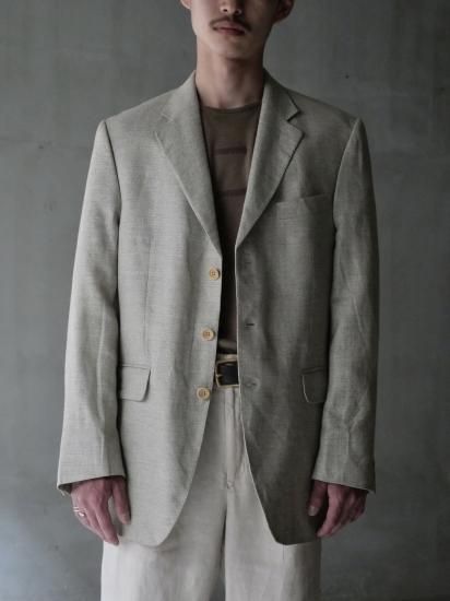 1980-90's "Aquascutum"
Vintage Summer Tailored Jacket size38R / Linen  SummerWool  Silk