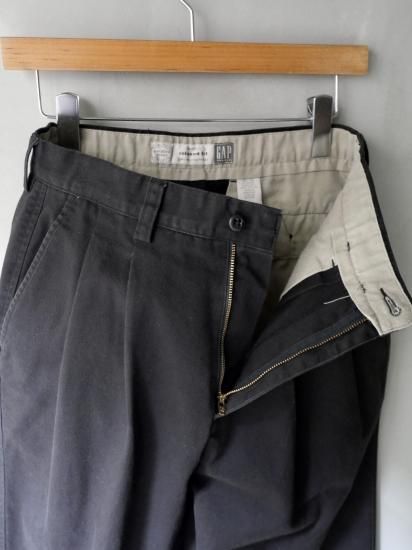 07's GAP Black Chino 2tucks Trousers - Vintage & Archive