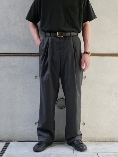 1990s Vintage LAUREN RalphLauren 2tucks Trousers "CHARCOAL"