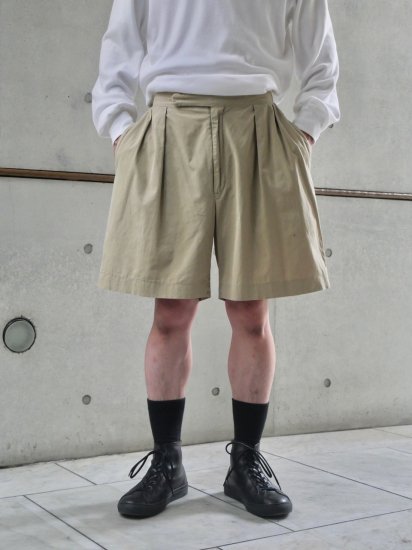 1980-90's Vintage RalphLauren
Side Belted 2tucks Cotton Shorts / Made in USA.