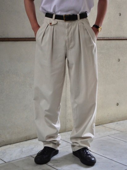 1980s German Vintage Chino Cloth 2tucks Trousers 
