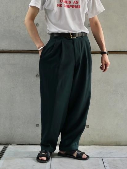 1980's Euro Vintage 2tucks Trousers VIRIDIAN