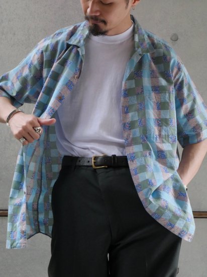 1990's LANVIN Mulch Oriental Open-collar Shirt