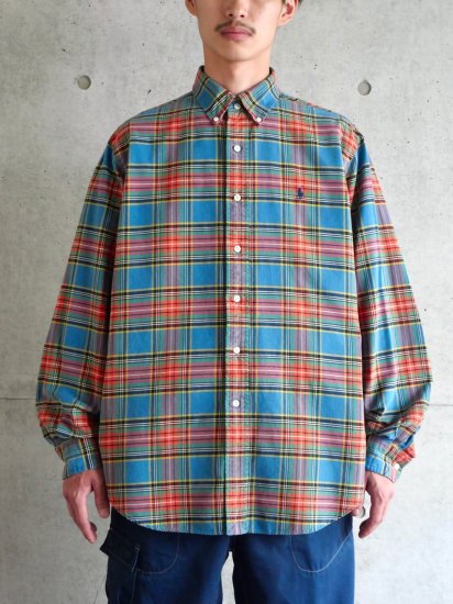 1990's Vintage RalphLauren
Oxford Check Cloth B.D.Shirt