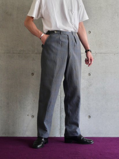 1950's Euro Vintage Wool Tailored Trousers GRAY CHECK