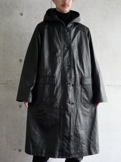 1980's Vintage VERANESI
All Leather Hooded Long Coat