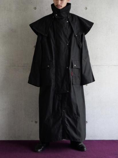 1980's Vlntage Waxed Cotton DusterCoat BLACK 1980's Vlntage Waxed Cotton DusterCoat BLACK