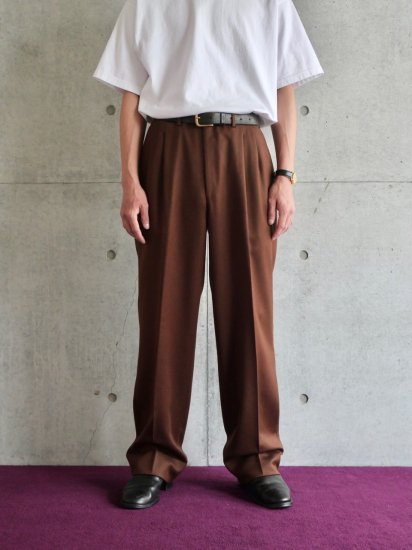 1980's Vintage LANVIN BOUTIQUE
Wool Gabardine 2tucks Trousers