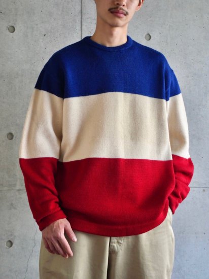 1960's Vintage Tricolor Wool Knit Sweater