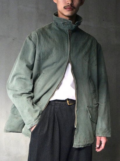 1960's French Vintage COLAMTISS
Cotton Light Canvas Hunting Jacket GREEN