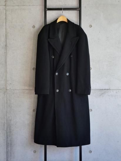 1990's Vintage HUGO BOSS Chesterfield Wool OverCoat BLACK