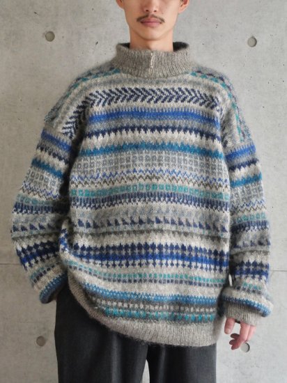 1980s Euro Vintage Mock-neck
Mohair Knit Sweater 