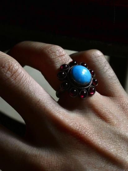 French Vintage SilverStone Ring "SUN"