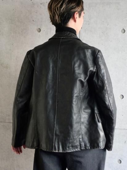 1950's Euro Vintage Double-Breasted Leather Car-Coat 1950's Euro Vintage Double-Breasted Leather Car-Coat
