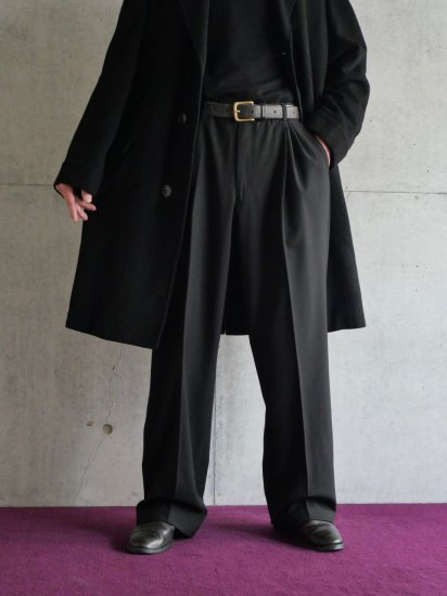 1990s Vintage Burberrys'
LoroPiana(super100's) Cloth 2tucks Trousers BLACK