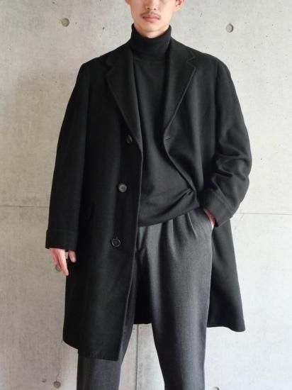 1950&#12316;60's Vintage Cashmere Chester-Coat "BLACK"
Made in Austria. (Austram Company Cloth)