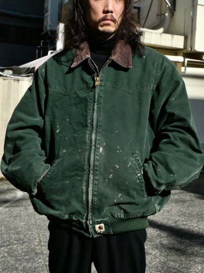 1990's Vintage Carhartt Duck Jacket,
GREEN color / X-Large&Tall