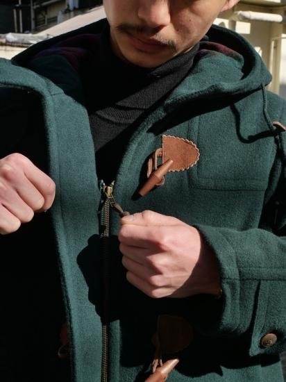 Wool black long Duffle coat
