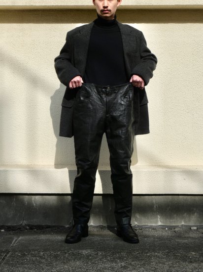 &#12316;1970's UK Vintage GOLDTOP 
Leather Trousers BLACK