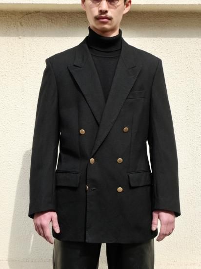 1980's UK Vintage Double-Breasted Blazer BLACK