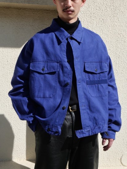 "2pockets Front"
1970~80's Europe Vintage Workers Jacket,
Blouson Type