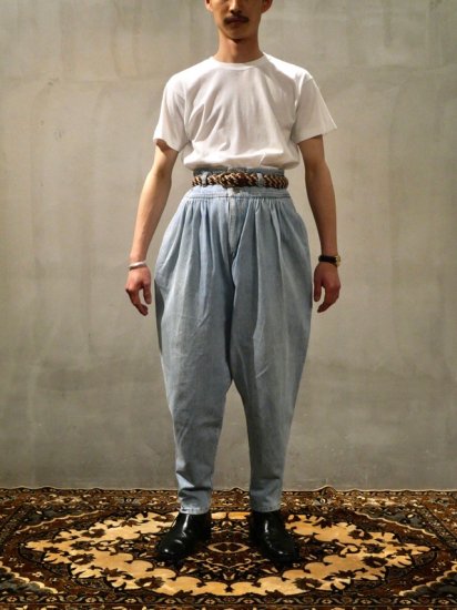 1980~90's Vintage Denim Trousers "11tucks"