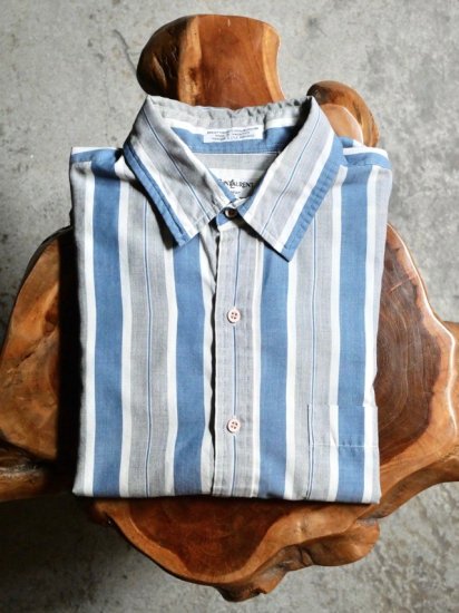 1980's Vintage Yves Saint Laurent  
Cottonpolyester Stripes Shirt