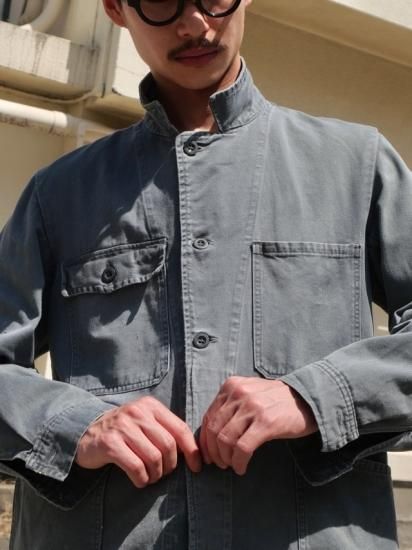 1970〜80's Euro Vintage Cotton-twill Work Jacket Fade-gray