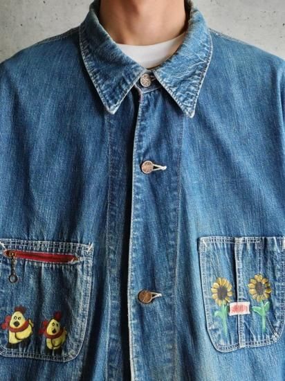 1950's Vintage WorkMaster Painted Denim Coverall - Vintage 1950's Vintage WorkMaster Painted Denim Coverall - Vintage
