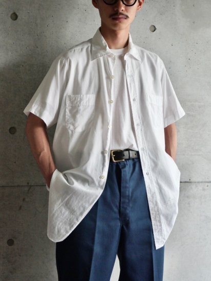 1950s Vintage White Short-sleeves Shirt