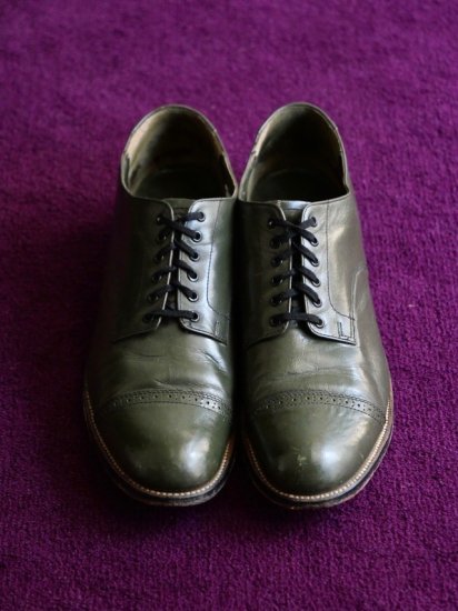 1980s Vintage STACY ADAMS Leather Shoes Green