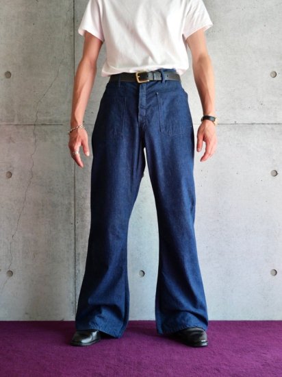 1970s Vintage Sailor Denim Pants