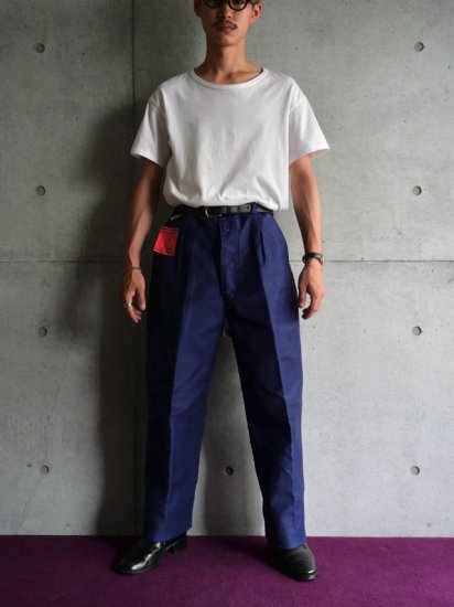 DEADSTOCK1950's~ French Vintage Moleskin Cloth Trousers