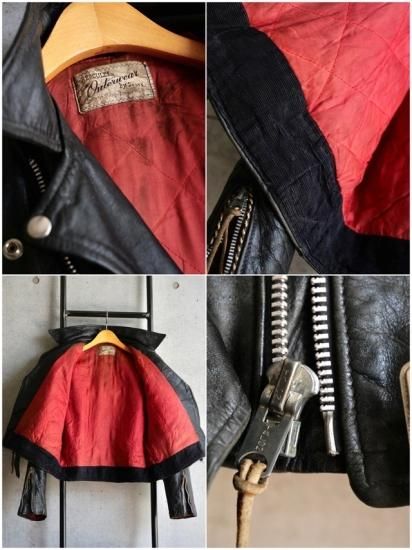 1950~60's Vintage HERCULES Leather Riders Jacket BLACK 1950~60's Vintage HERCULES Leather Riders Jacket BLACK