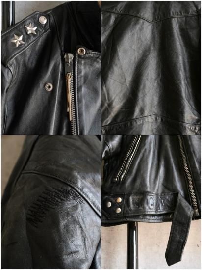 1950~60's Vintage HERCULES Leather Riders Jacket BLACK