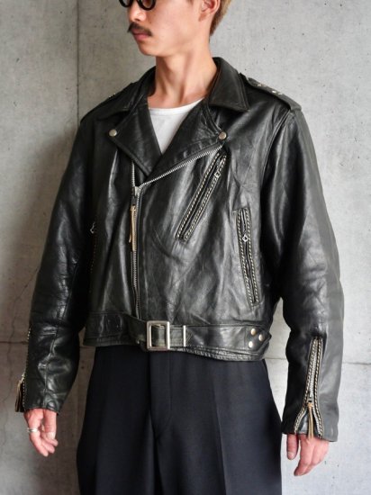 1950~60's Vintage HERCULES Leather Riders Jacket BLACK