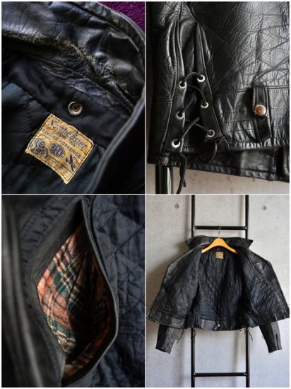 Late~Early's Vintage BECK  Leather Riders Jacket BLACK