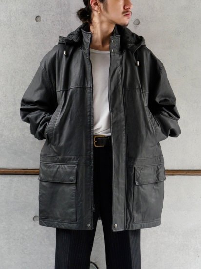 1980-90s Vintage Leather Half-coat