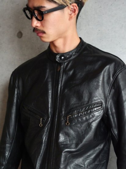 's Vintage BATES Leather Riders Jacket BLACK   Vintage & Archive